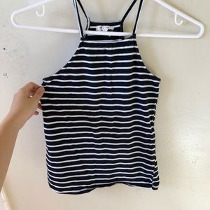 black and white cropped tank top
